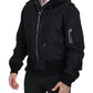Elegant Nylon Bomber Jacket with Hood