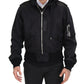 Elegant Nylon Bomber Jacket with Hood