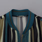Multicolor Full Zip Silk Blend Jacket