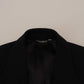 Elegant Black Double Breasted Wool Jacket