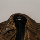 Elegant Bronze Double-Breasted Jacket