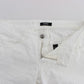 Chic Slim Fit White Cotton Jeans
