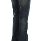 Elegant Boyfriend Fit Blue Cotton Jeans
