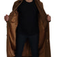 Elegant Brown Wool Blend Overcoat Jacket
