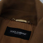 Elegant Brown Wool Blend Overcoat Jacket