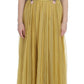 Enchanting Yellow Silk Floral Appliqué Gown