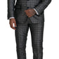 Elegant Silver Patterned Slim Fit Suit