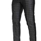 Elegant Silver Patterned Slim Fit Suit
