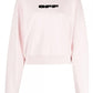 Soft Pink Velvet Detail Cotton Sweatshirt