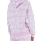 Chic Pink Cotton Hooded Sweatshirt with Statement Print