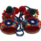 Exquisite Multicolor Leather Flat Sandals