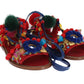Exquisite Multicolor Leather Flat Sandals