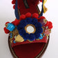 Exquisite Multicolor Leather Flat Sandals