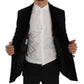 Elegant Slim Fit Black Silk-Blend Blazer