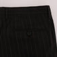 Elegant Brown Striped Dress Trousers