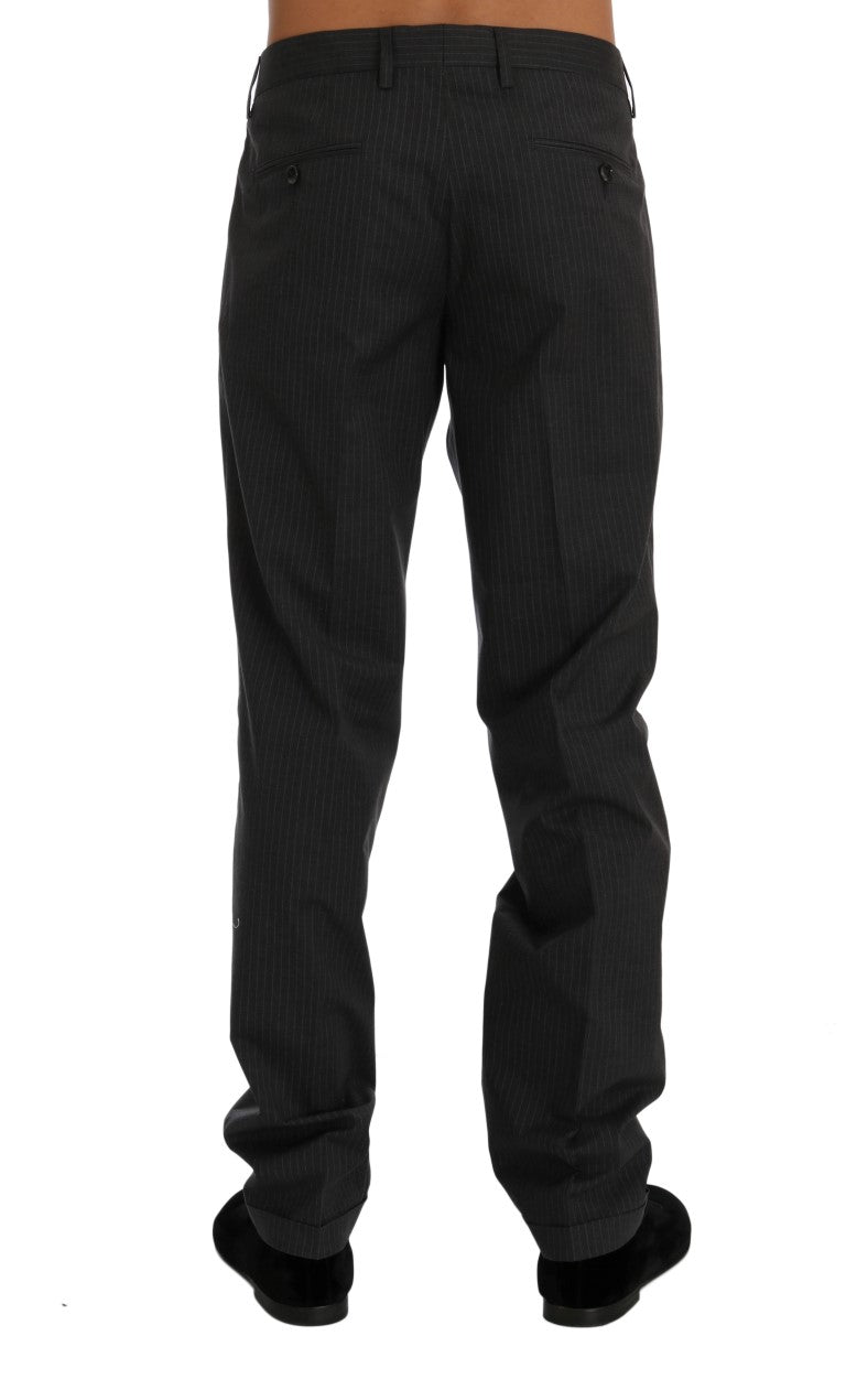 Elegant Striped Straight Fit Trousers