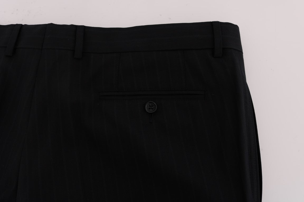 Elegant Striped Wool Blend Dress Pants