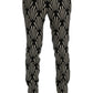 Elegant Black and White Slim Fit Trousers