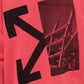 Red Hooded Cotton Sweatshirt with Graphic Print