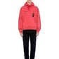 Red Hooded Cotton Sweatshirt with Graphic Print