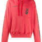 Red Hooded Cotton Sweatshirt with Graphic Print