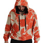 Elegant Floral Zip Hooded Sweater