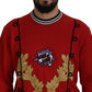 Dazzling Sequined Red Pullover Sweater