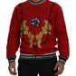 Dazzling Sequined Red Pullover Sweater