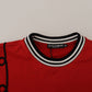 Dazzling Sequined Red Pullover Sweater