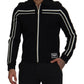 Elegant Full Zip Black and White Sweater