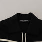 Elegant Full Zip Black and White Sweater