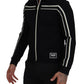 Elegant Full Zip Black and White Sweater