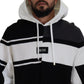 Elegant Bicolor Wool-Blend Hooded Sweater