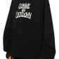 Black Cotton Hooded Sweatshirt with Bold Prints