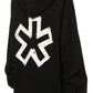 Black Cotton Hooded Sweatshirt with Bold Prints