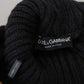 Elegant Black Wool-Cashmere Pullover Sweater