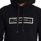 Elegant Black Cotton Hooded Pullover Sweater