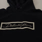 Elegant Black Cotton Hooded Pullover Sweater