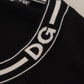 Elegant Black Virgin Wool Crewneck Sweater