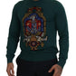 Regal Green Wool-Silk Blend Crewneck Sweater
