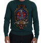 Regal Green Wool-Silk Blend Crewneck Sweater