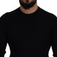 Elegant Black Wool Crewneck Sweater