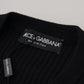 Elegant Black Wool Crewneck Sweater