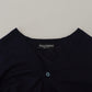 Elegant Dark Blue Cashmere Cardigan