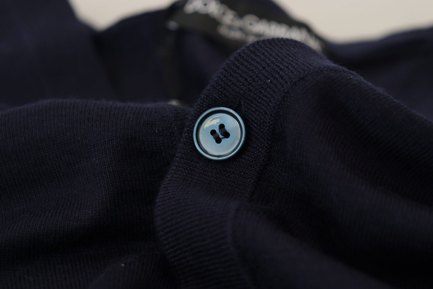 Elegant Dark Blue Cashmere Cardigan