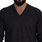 Elegant V-Neck Crown Wool Sweater
