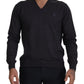 Elegant V-Neck Crown Wool Sweater
