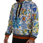 Majolica Print Cotton Hooded Sweater