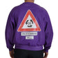 Elegant Purple Cotton Crewneck Sweater
