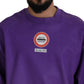 Elegant Purple Cotton Crewneck Sweater